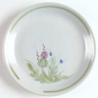 Buchan Thistleware Bread & Butter Plate, Fine China Dinnerware   Green Ring W/Th