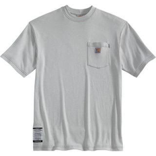Carhartt Flame Resistant Short Sleeve T Shirt   Light Gray, Small, Regular