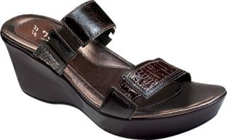 Womens Naot Treasure   Espresso Leather/Brown Croc Patent Leather Casual Shoes