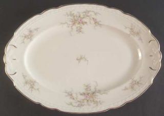Royal Jackson Sandra (Gold Trim) 15 Oval Serving Platter, Fine China Dinnerware