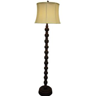 Luisito Black Distressed Wooden Floor Lamp