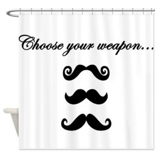  Mustache Weapon Shower Curtain  Use code FREECART at Checkout