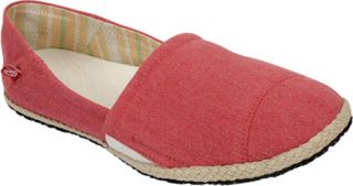 Womens Ocean Minded by Crocs Espadrilla Washed Slip On   Red/White Casual Shoes