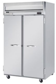 Beverage Air Freezer w/ 2 Solid Full Doors, Stainless Front & Interior, 49 cu ft