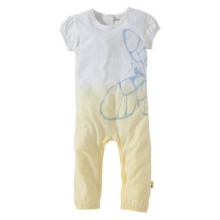 Burts Bees Baby Infant Girls Butterfly Romper   Cloud/Daffodil 0 3 M