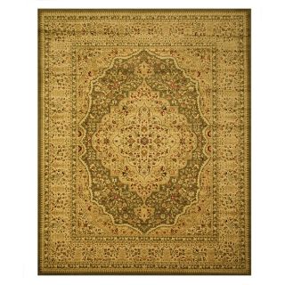 Green Medallion Kars Tabriz Rug (53 X 77)