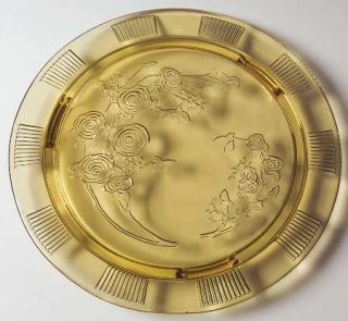 Federal Glass  Sharon Amber Footed Cake Plate   Amber,Depression Glass