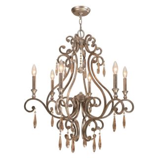 Crystorama 7526 DT Shelby Chandelier   28W in.   Distressed Twilight Multicolor