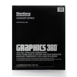 Bienfang 14 inch X 17 inch Graphics 360 Marker Paper (50 Sheet) (14 inches x 17 inchesPad 50 sheetsPaper Translucent white paperFiber 100 percent ragBinding Tape bound )