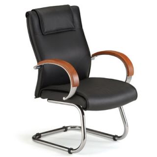 OFM Leather Chair with Sled Base 565 L Finish Cherry
