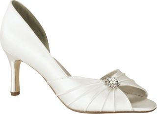 Womens Touch Ups Melissa   White Satin Mid Heel Shoes