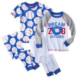 Just One You Made by Carters Boys 4 Piece Baseball Pajama Set   Gray/Blue 5