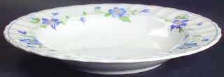 Mikasa Rotunda Large Rim Soup Bowl, Fine China Dinnerware   Maxima, Blue Floral
