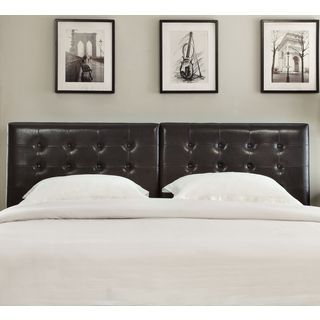 Button Tufted King Or Cal King Synthetic Leather Upholstery Headboard