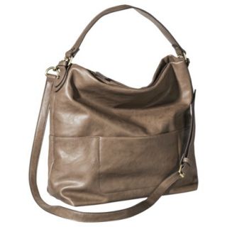 Merona Solid Hobo Handbag with Removable Crossbody Strap   Taupe