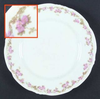 Habsburg Hab1 Dinner Plate, Fine China Dinnerware   Pink Flower Garland, Scallop