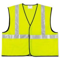 Mcr Safety Class 2 Size 2x Safety Vest (Fluorescent lime with silver reflective stripesMaterials PolyesterWashable Meets ANSI/ISEA 107 2004 standards  2XL Dimensions 26.5 inches wide x 60 inches long Color Fluorescent lime with silver reflective stripe