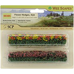 Green Blossom Blended Miniature Flower Hedges (pack Of 4)