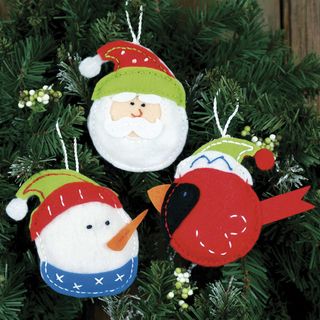 Holiday Trio Ornaments Felt Applique Kit