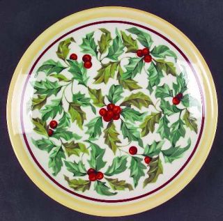 Longaberger American Holly Salad Plate, Fine China Dinnerware   Yellow,Red,Green
