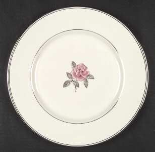 Franciscan Huntington Rose Dinner Plate, Fine China Dinnerware   Pink Rose,Gray