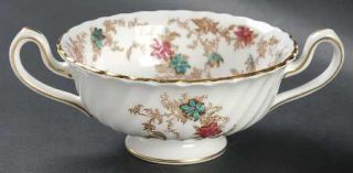 Minton Ancestral (Globe Backstamp) Footed Cream Soup Bowl, Fine China Dinnerware