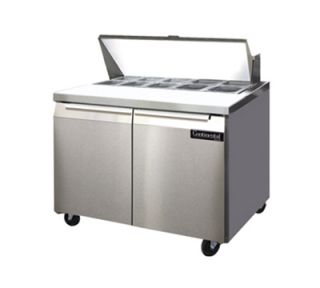 Continental Refrigeration 36 in Sandwich Unit w/ 2 Section & 12 in Cutting Board, Stainless Back