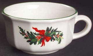 Pfaltzgraff Christmas Heritage Soup Mug, Fine China Dinnerware   Multisided,Chri