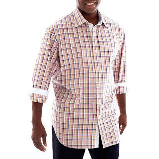 TAILORBYRD Woven Shirt Big and Tall, Yellow/Pink, Mens