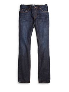 7 For All Mankind Boys Whiskered Straight Leg Jeans   Dark Wash
