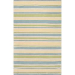 Somerset Bay Loomed Green South Hampton Striped Plush Wool Rug (33 X 53)