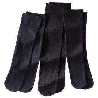 Merona Womens 3 Pack Trouser Socks   Jet Black One Size Fits Most