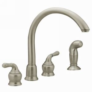 Moen 7786SL Monticello Monticello Double Handle Kitchen Faucet with Side Spray