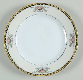 Noritake Camilla Salad Plate, Fine China Dinnerware   Yellow & Black Edge,Blue S