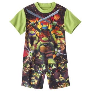 Teenage Mutant Ninja Turtles Boys 2 Piece Short Sleeve Pajama Set   Black S