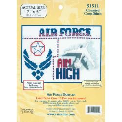 Air Force Sampler Mini Counted Cross Stitch Kit 7x5 14 Count