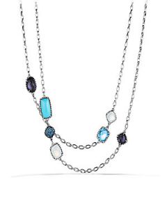 David Yurman Chatelaine Necklace with Turquoise, Black Orchid, and Blue Sapphire