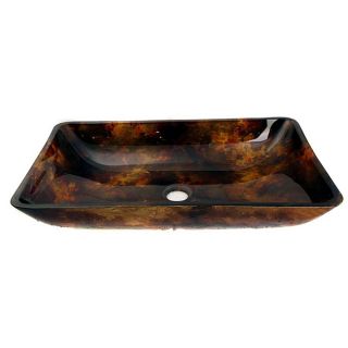 Glass Orange/ Black Sink Bowl