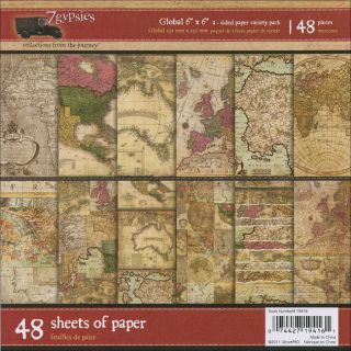 7 Gypsies Global Double sided Paper Pack 48 Sheets (Global CollectionModel number 7G19416Dimensions 6 inches long x 6 inches wideMaterials PaperContains forty eight (48) 6 inches long x 6 inches wide doubled sided patterned scrapbook paper in six (6) d