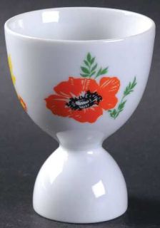 Sigma Primavera Double Egg Cup, Fine China Dinnerware   Large Flowers All   Over