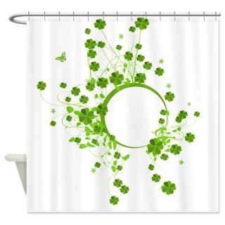  Shower Curtain   Banner with clover leaves  Use code FREECART at Checkout