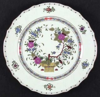 Herend Indian Basket Multicolor (Fd) Large Dinner Plate, Fine China Dinnerware  