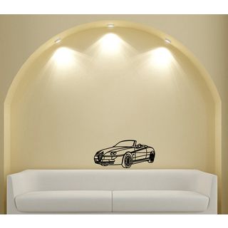 Alfa Romeo Convertible Vinyl Wall Decal (Glossy blackMaterials VinylQuantity One (1) decalSetting IndoorDimensions 25 inches high x 35 inches wide )