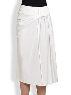 Derek Lam Twisted Sarong Skirt   White