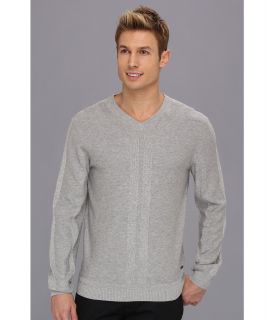 DKNY Jeans L/S Solid V Neck Sweater Mens Sweater (Gray)