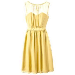 TEVOLIO Womens Plus Size Chiffon Illusion Sleeveless Dress   Sassy Yellow   24W