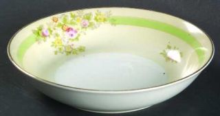 Meito Athlone Fruit/Dessert (Sauce) Bowl, Fine China Dinnerware   Green Band,Cre