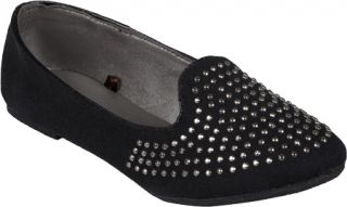 Girls Journee Collection Studded Round Toe Flats   Black Casual Shoes