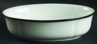 Lenox China Leigh 9 Oval Vegetable Bowl, Fine China Dinnerware   Black Band, Pl