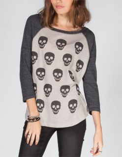All Over Womens Baseball Tee Off Black In Sizes Medium, Small, Large